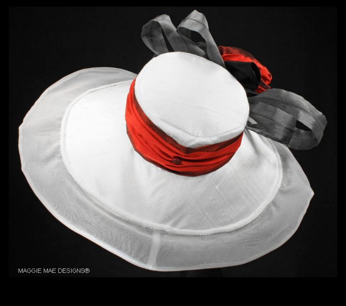 Silk wide brim hats for tea party