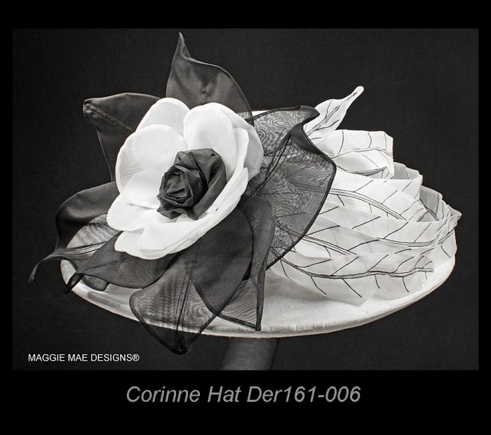 "Cora's Corinne" wide brim silk hat design