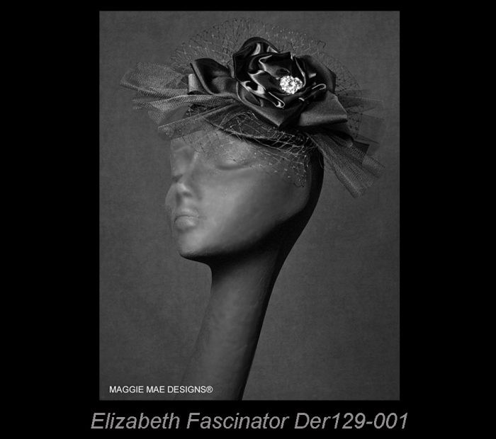 Elizabeth black silk fascinator