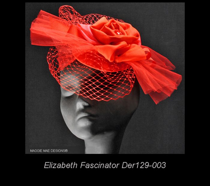 Elizabeth red Derby fascinator