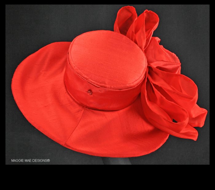 red wide brim hat for Royal Ascot
