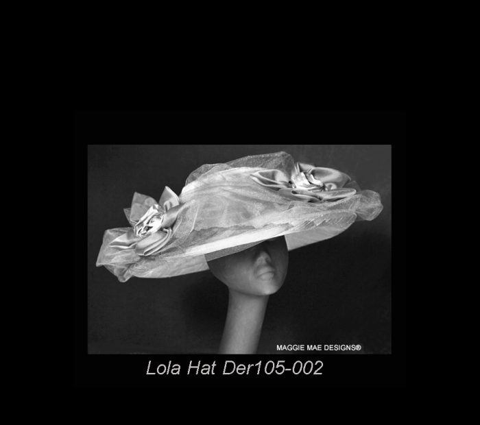 Lola silver silk wide brim hat for mother of the bride/groom
