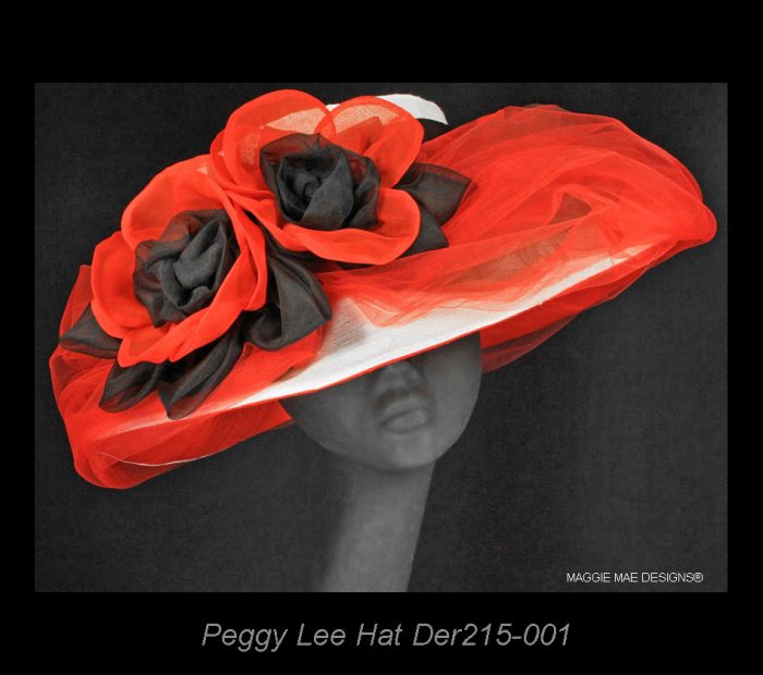 Poppy Der196-001 wide brim silk hat for Kentucky Derby