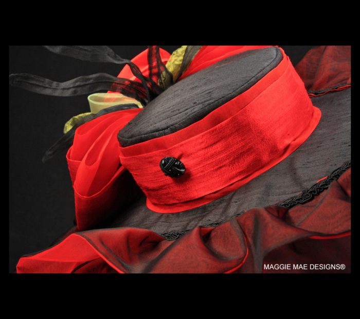 Black and red silk hats for Saratoga races