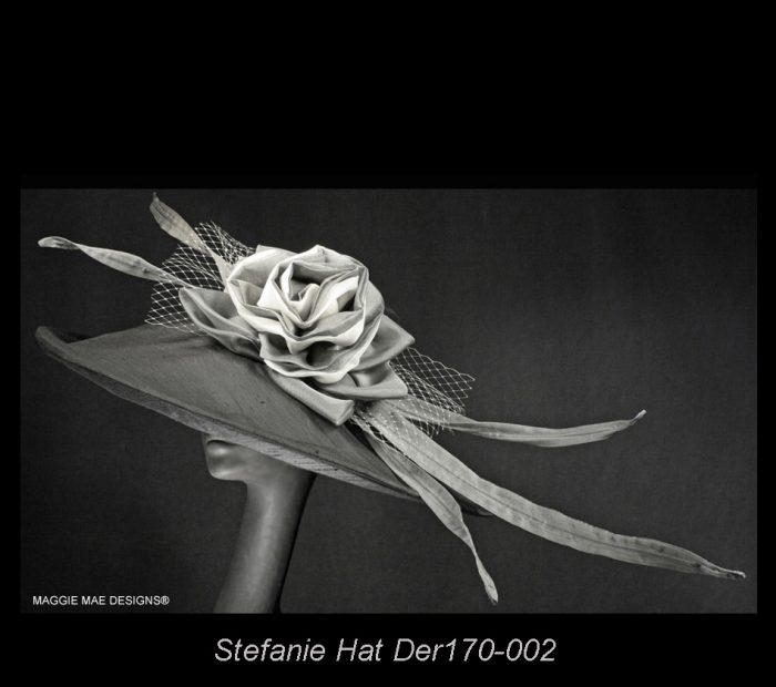 Stefanie Der170-002 extra wide brim silk hat for Derby