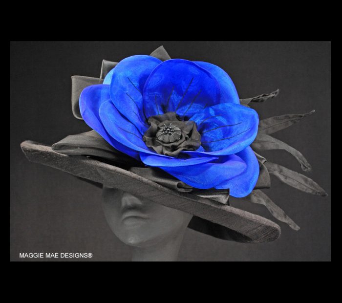 black and royal  blue wide brim hats for Saratoga