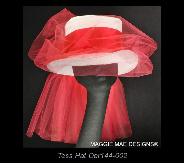 Tess Der144-002 white silk top hat with medium brim