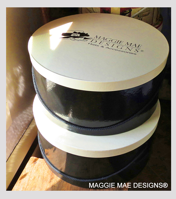 Custom hatboxes for MAGGIE MAE DESIGNS hats