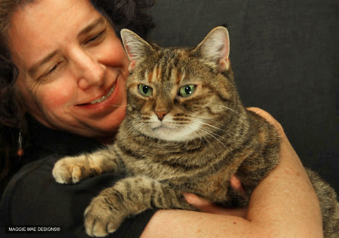 Sally Faith Steinmann and her cat, Maggie Mae