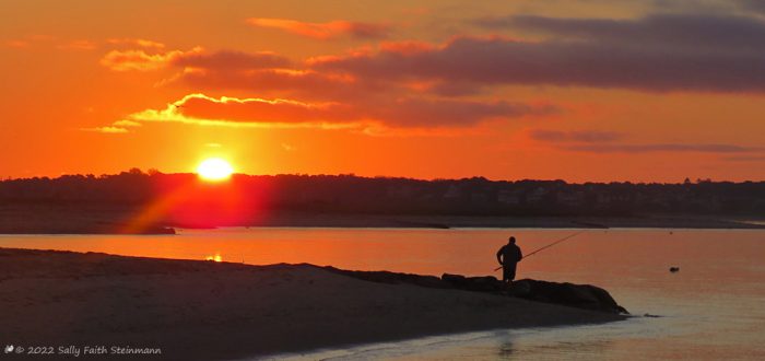 A Cape Cod shoreline at sunrise hour.....