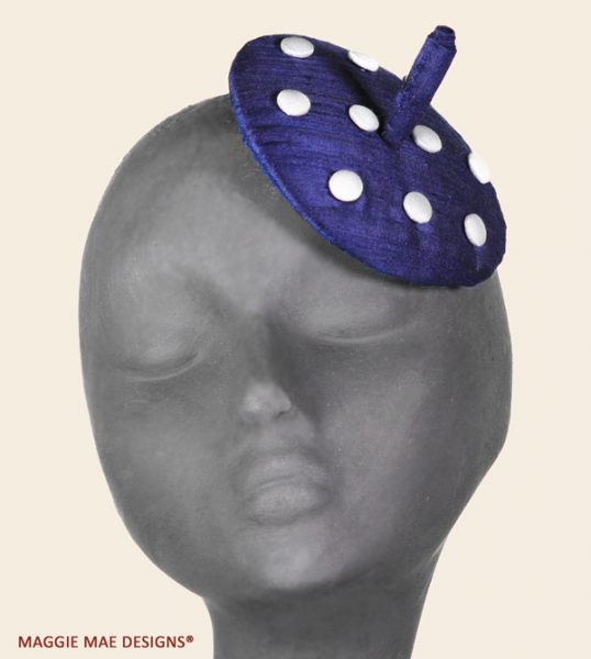 Luna Navy and white polka dot beret fascinator by MAGGIE MAE DESIGNS!