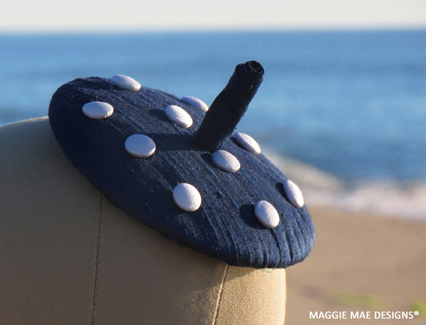 Luna beret fascinator in navy silk dupioni with white silk shantung button polka dots!