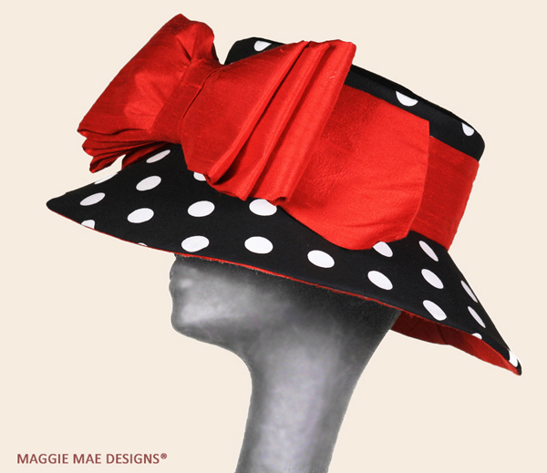 The Chelsea medium brim polka dot hat