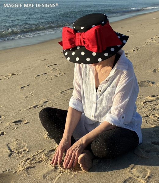 Chelsea black and white polka dot medium brim tea hat!