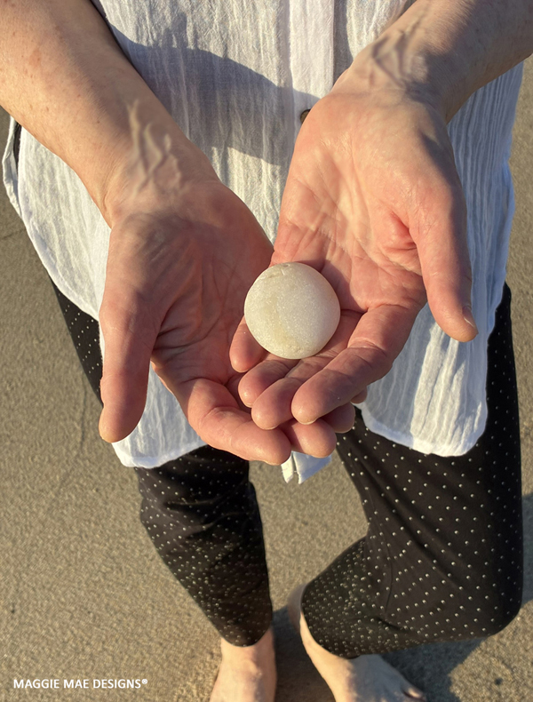 Polka dots remind me of some of the beach stones along our Cape Cod beaches.