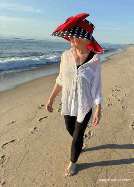 Corinne wide brim Royal Ascot polka dot hat