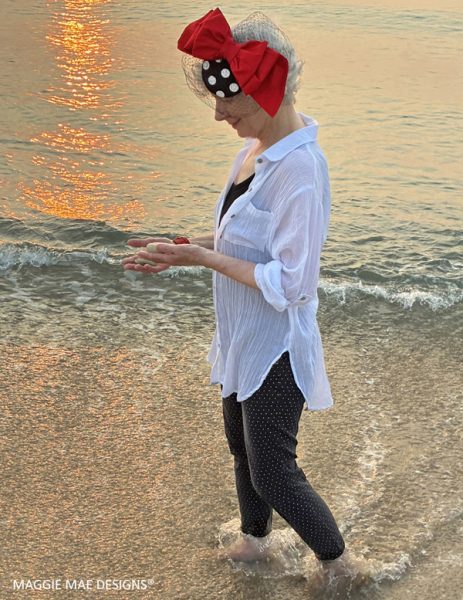 The Minnie black and white polka dot tea fascinator