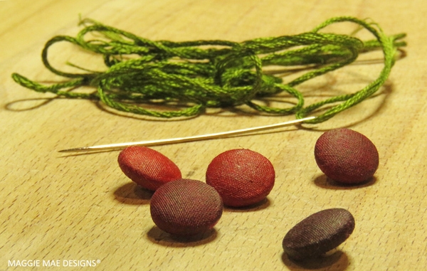 Crimson cranberry polka dot buttons to trim the "Berry" fascinator by MAGGIE MAE DESIGNS