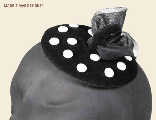 Colette beret fascinator in velveteen