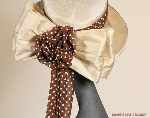 Sallita cream silk dupioni hat for garden party