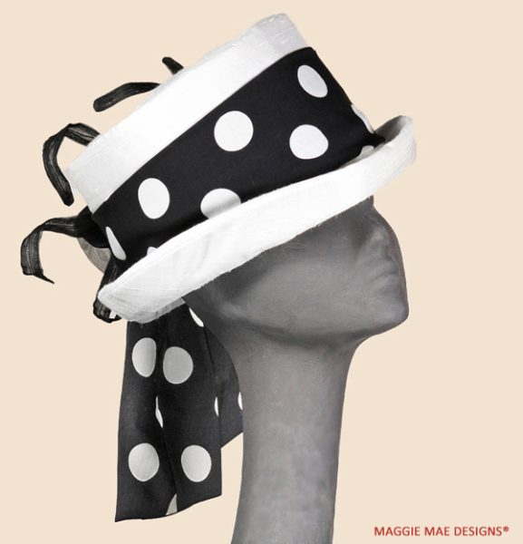Royal Ascot hat Teddy of the black and white polka dots!