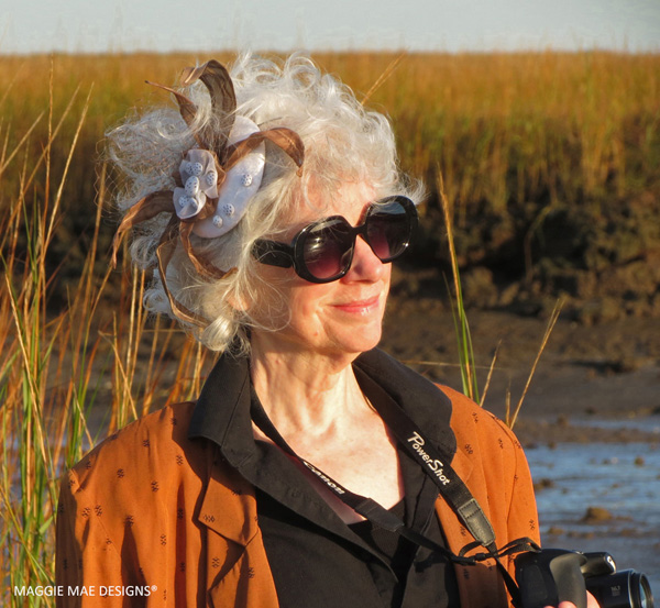 The "Piper" fascinator created to celebrate the Spotted Sandpipers that migrate through our sandy Cape Cod shores every Spring and Autumn.
